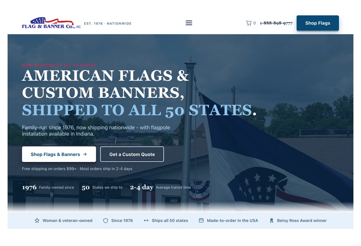 Flag & Banner Co. website